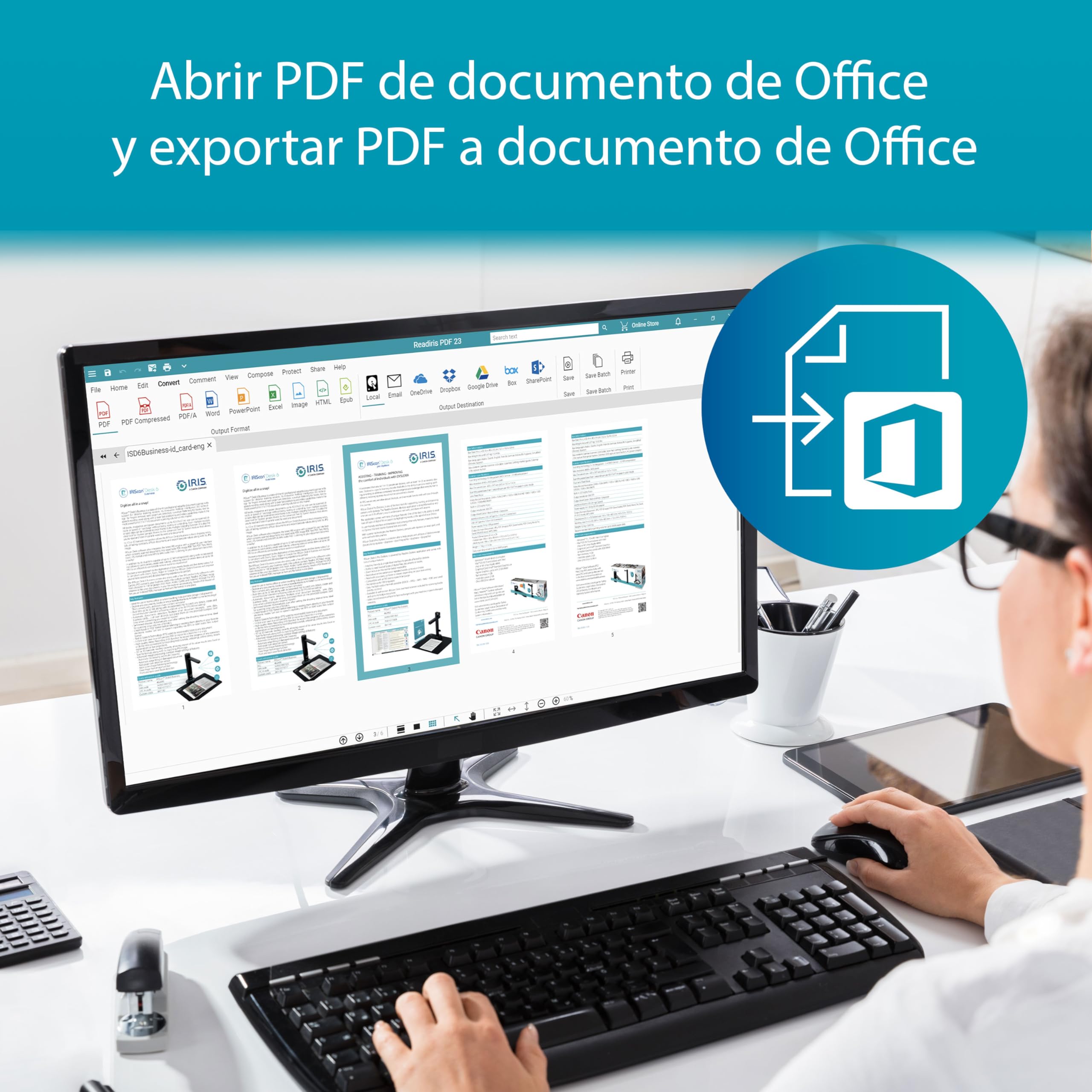 Readiris PDF Famille 365 Éditeur PDF professionnel – logiciel PDF 5 Licences annuelle pour 5 PC Windows