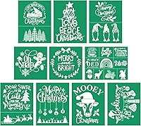 Vista 11 de DGAG - Plantillas de pantalla de seda autoadhesivas de Navidad, plantillas de serigrafía Hope Love Peace para manualidades, plantillas de pasta