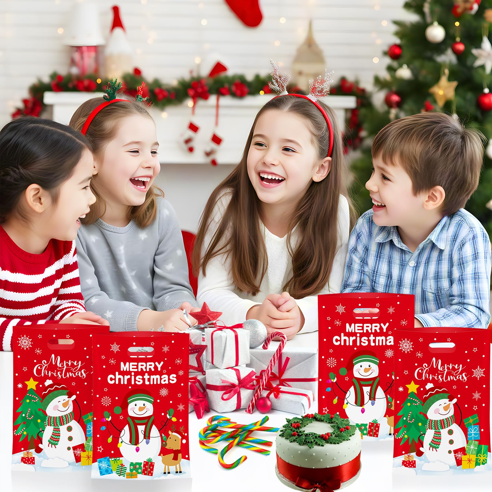 Kolldenn 48 Pcs Paper Gift Bags With Handles Kraft Paper Bags 8x6x3 Inch Multi Color Goodie Bags For Birthday Wedding Party Supplies C52