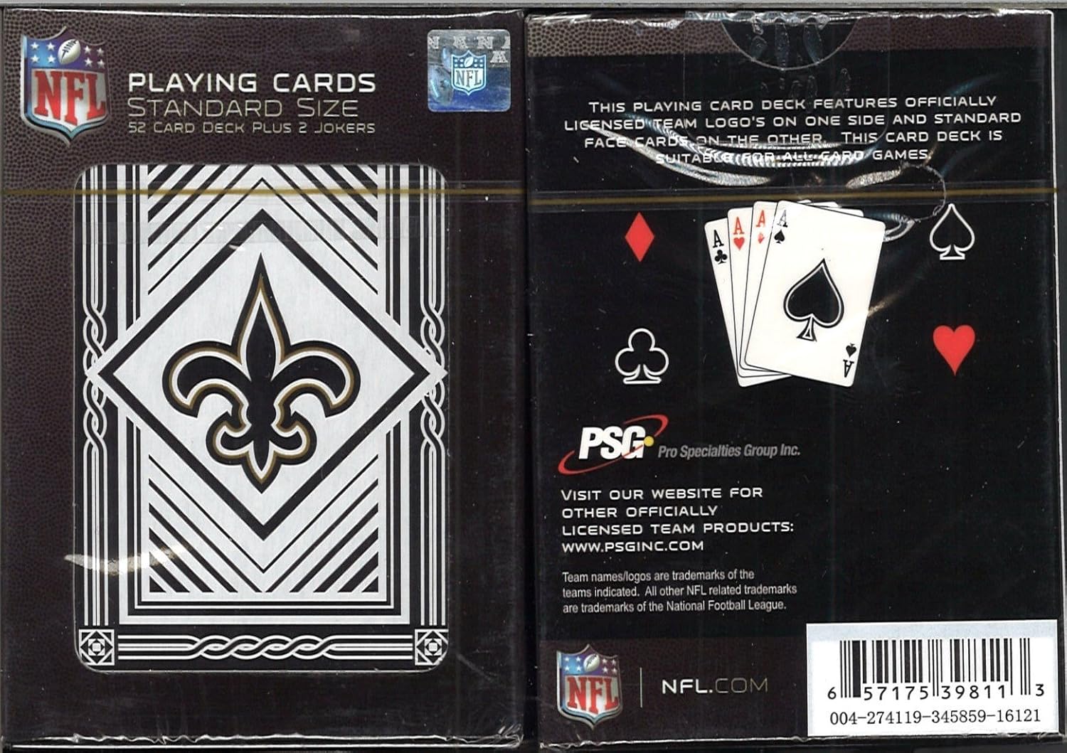 NFL New Orleans Saints Classic Playing Cards - Image 2