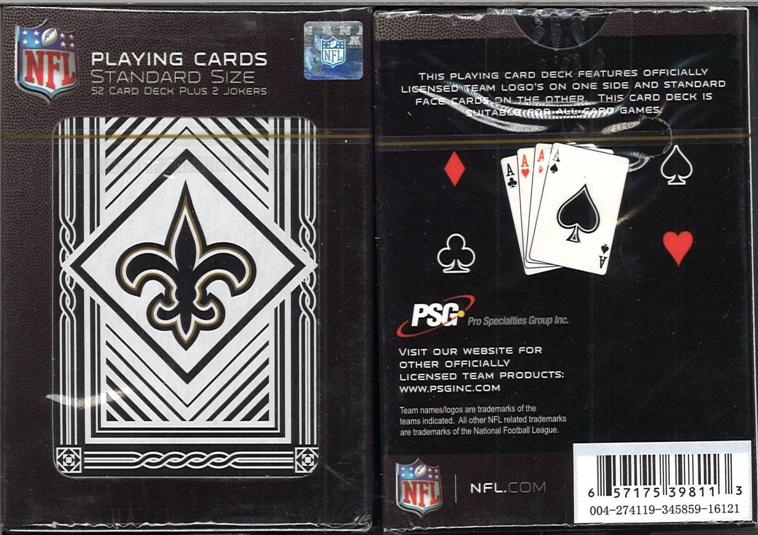 Pro Specialties Group NFL New Orleans Saints Classic Playing Cards