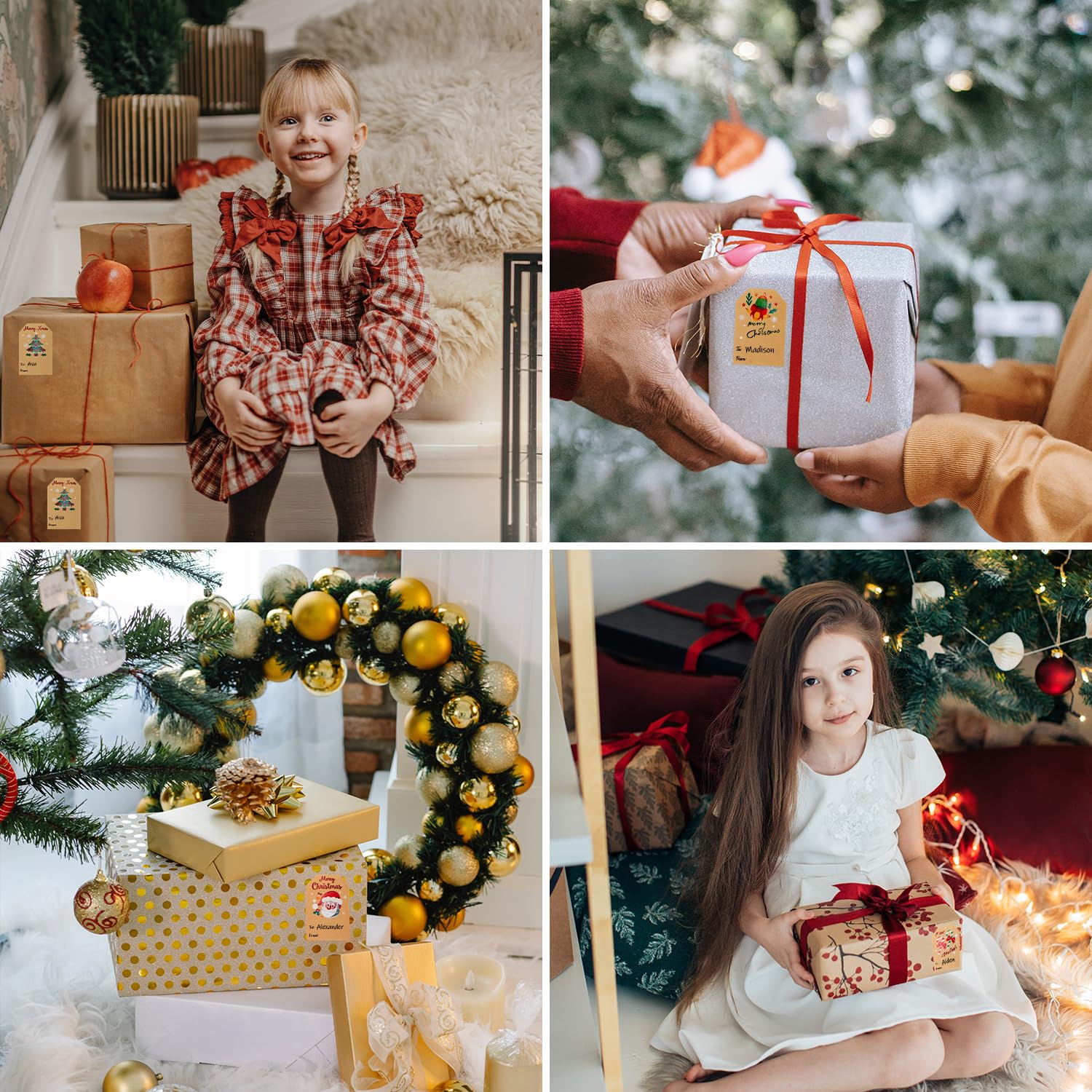 50-250pcs Merry Christmas Decorative Stickers For Presents Wrapping Christmas Gift Name Tag Stickers Snowman Festive Decor