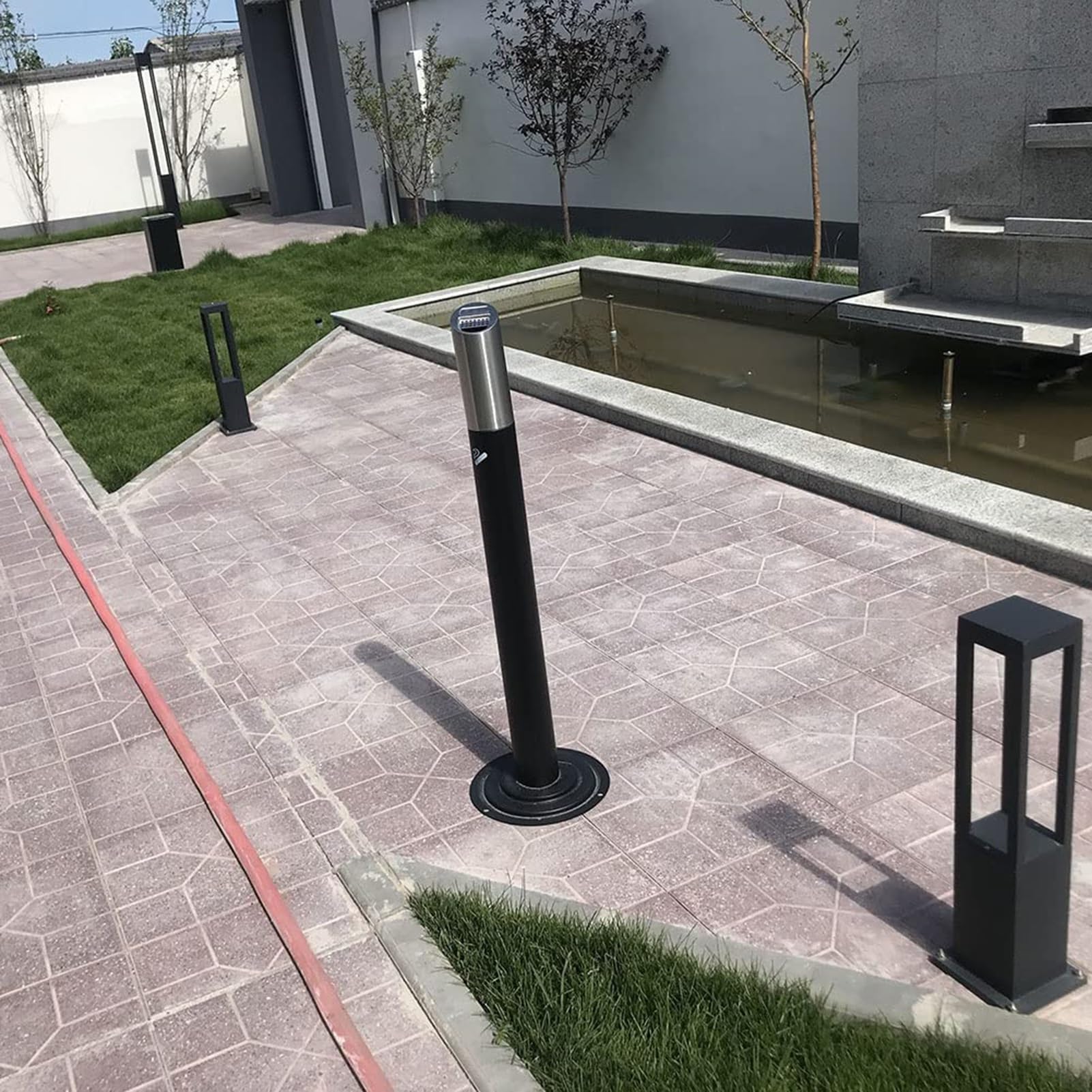 Cylindryczny stojak na popielniczkę – pojemnik na popiół dla palaczy do użytku wewnątrz i na zewnątrz, wiatroszczelna konstrukcja ze stali nierdzewnej, na patio i do użytku komercyjnego