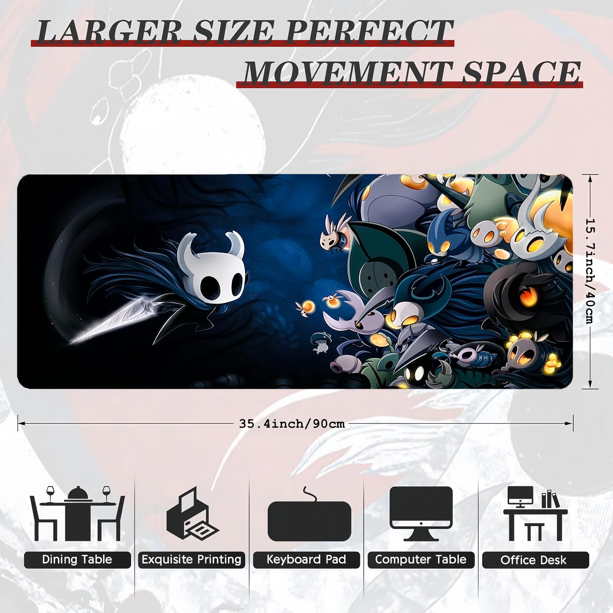 Tappetino Mouse Gigante 3XL Hollow Knight – Perfetto Per Gaming, Scrivania E Ufficio