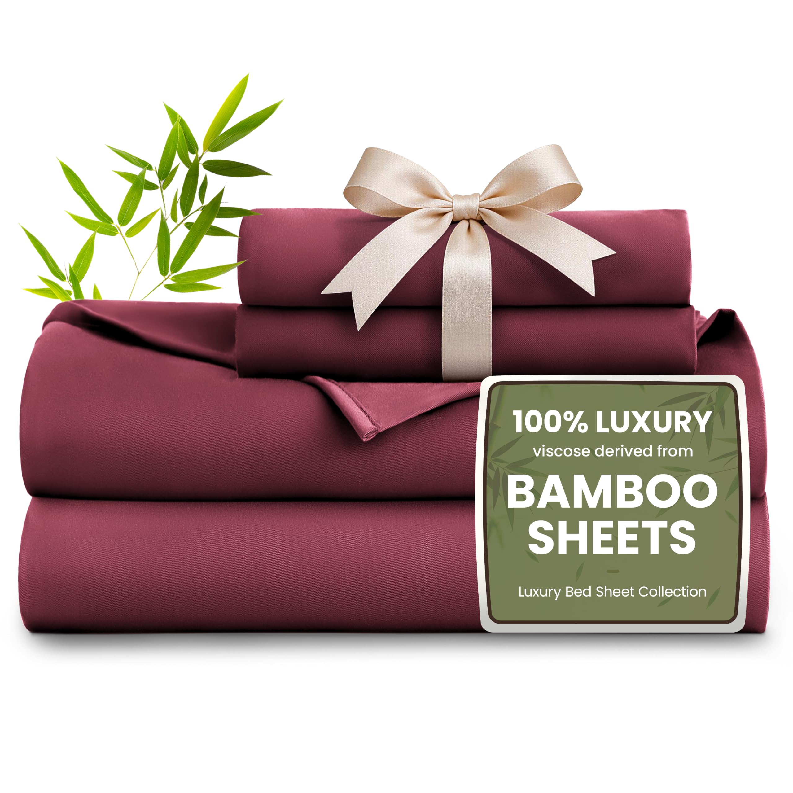 Love's cabin 100% Rayon Derived from Bamboo, Queen Sheet Set, 6 Pieces
