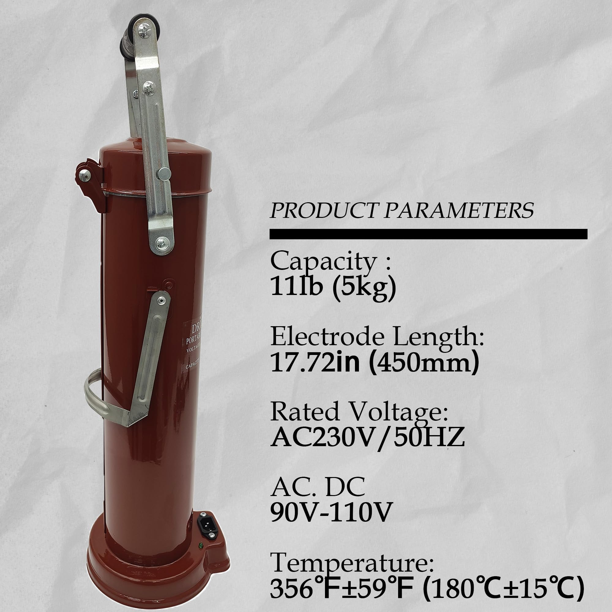 Secador de barra de soldadura de 5,4 kg, horno de secado de electrodos portátil, para electrodos de 17,7 pulgadas, varilla de soldadura de 600 ℉± 2℉