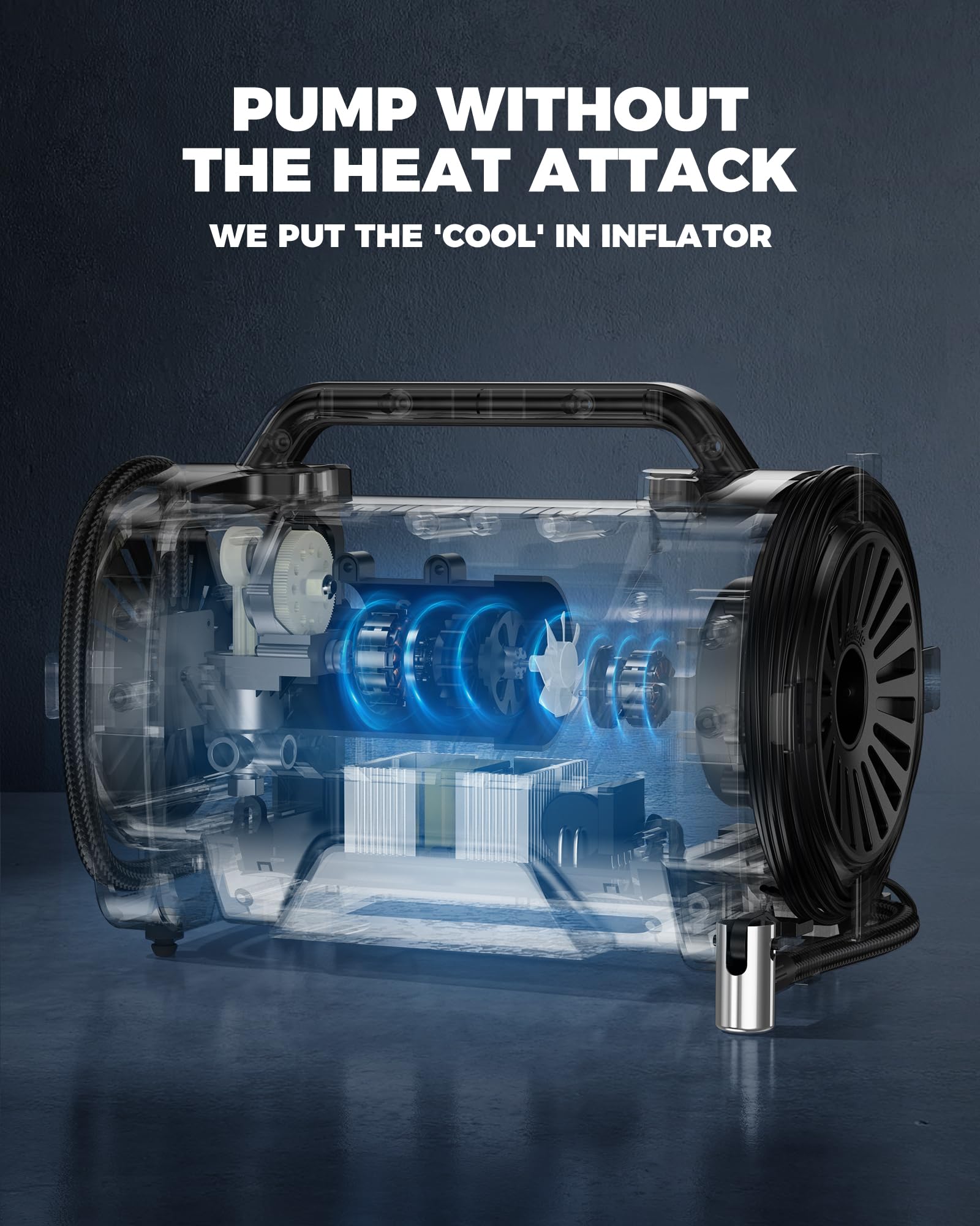 Portable Tire Inflator - Dual Power & Fast Inflation -6