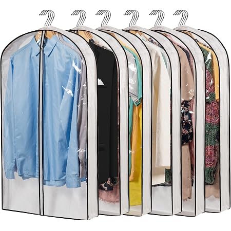 6 Pack of Suit & Dress Bags with Clear Window