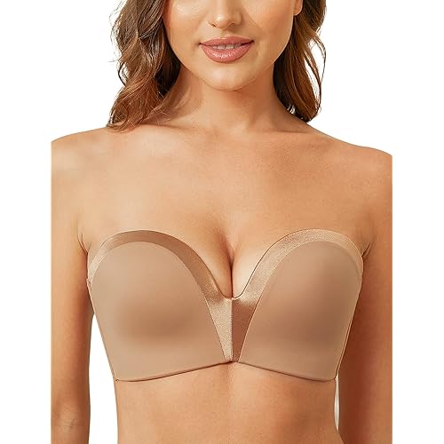 Wingslove Women's Strapless Full Figure Wirefree Bra Multiway Push Up Bra Red Carpet 8-Way Convertible Straps