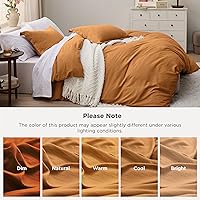 Vista 7 de Bedsure Honey Ginger - Funda de edredón tamaño Queen de miel y jengibre - Juego de ropa de cama prelavada de 3 piezas tipo algodón extra suave