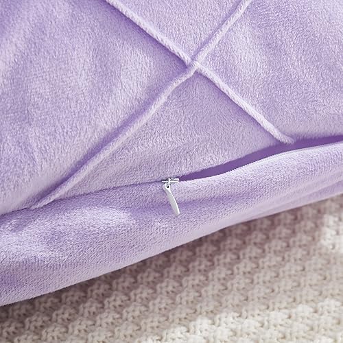 Miniatura 7 de JAUXIO Paquete de 2 fundas de almohada plisadas de terciopelo cristalino con diamantes para decoración del hogar con cierre de cremallera oculto