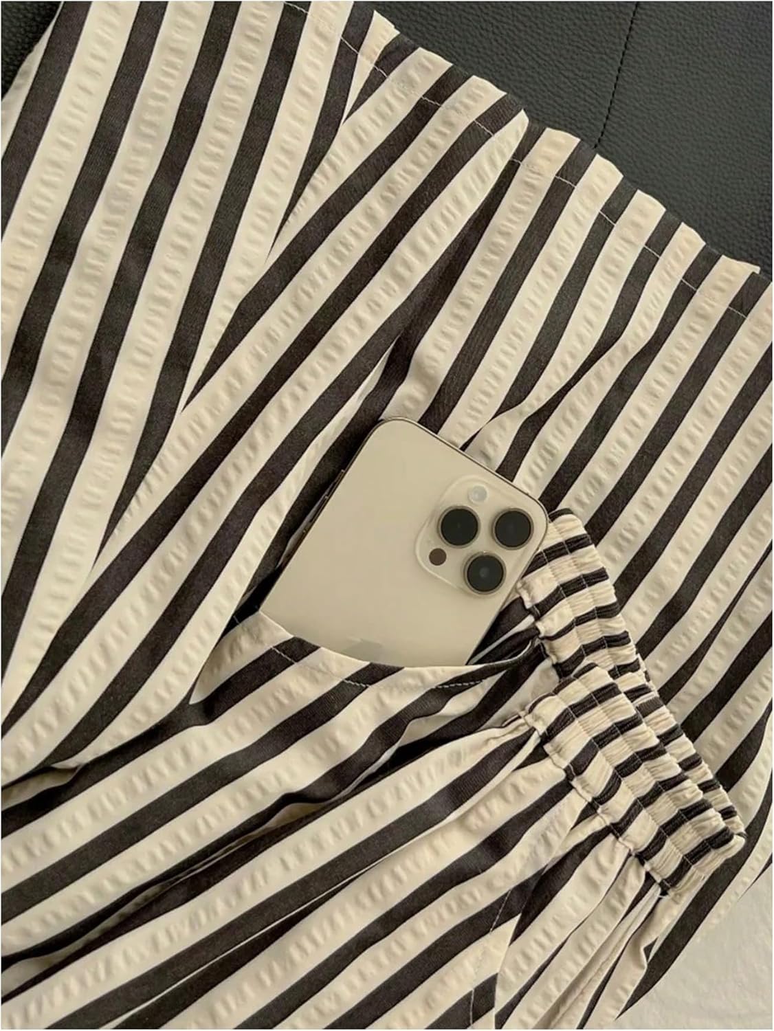 SHENHE Women's Striped Maxi Skirt High Waisted A Line Casual Flowy Long Skirt with Pockets - Image 3