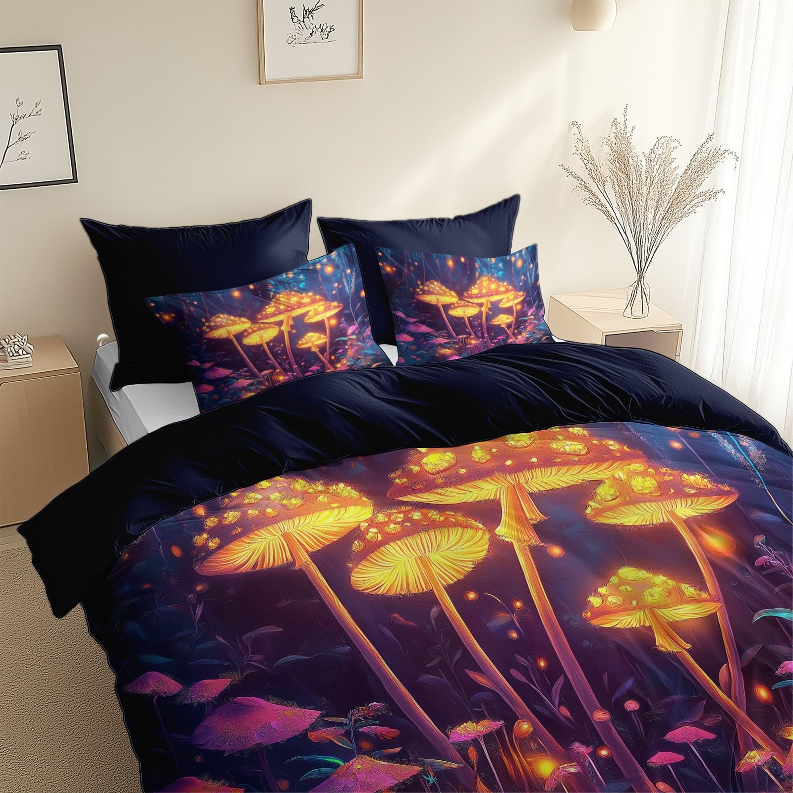 Housse de couette forêt magique 160x200 pour une chambre d'ado mystique