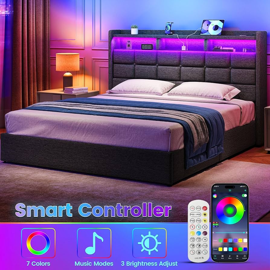 Amazon.com: Driftalia Lift Up Queen Bed Frame with Storage