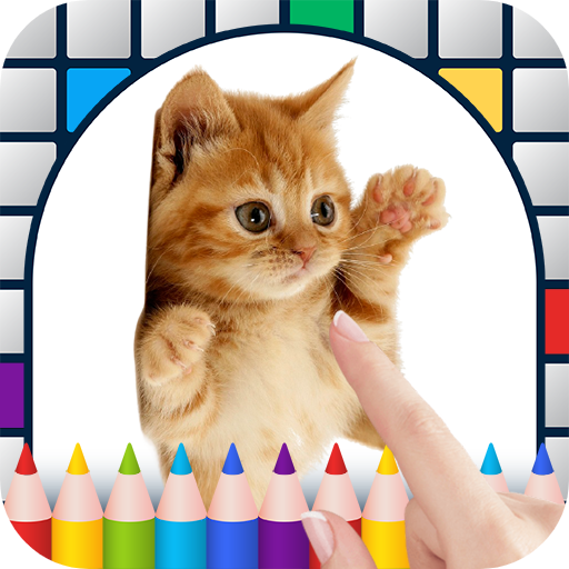 Cute Cats Color by Numbers Free No Draw Color by Numbers Game for