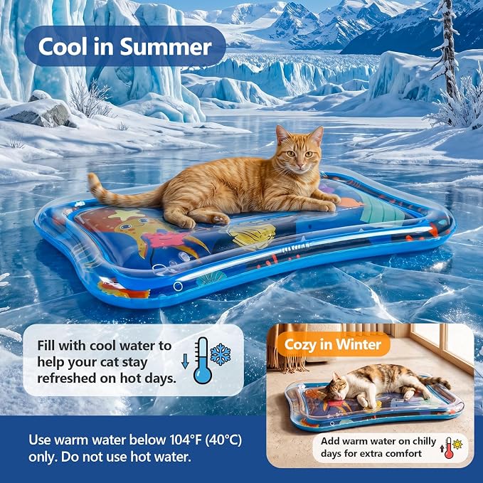 Alfombra de agua para gatos con peces flotantes miniatura 5