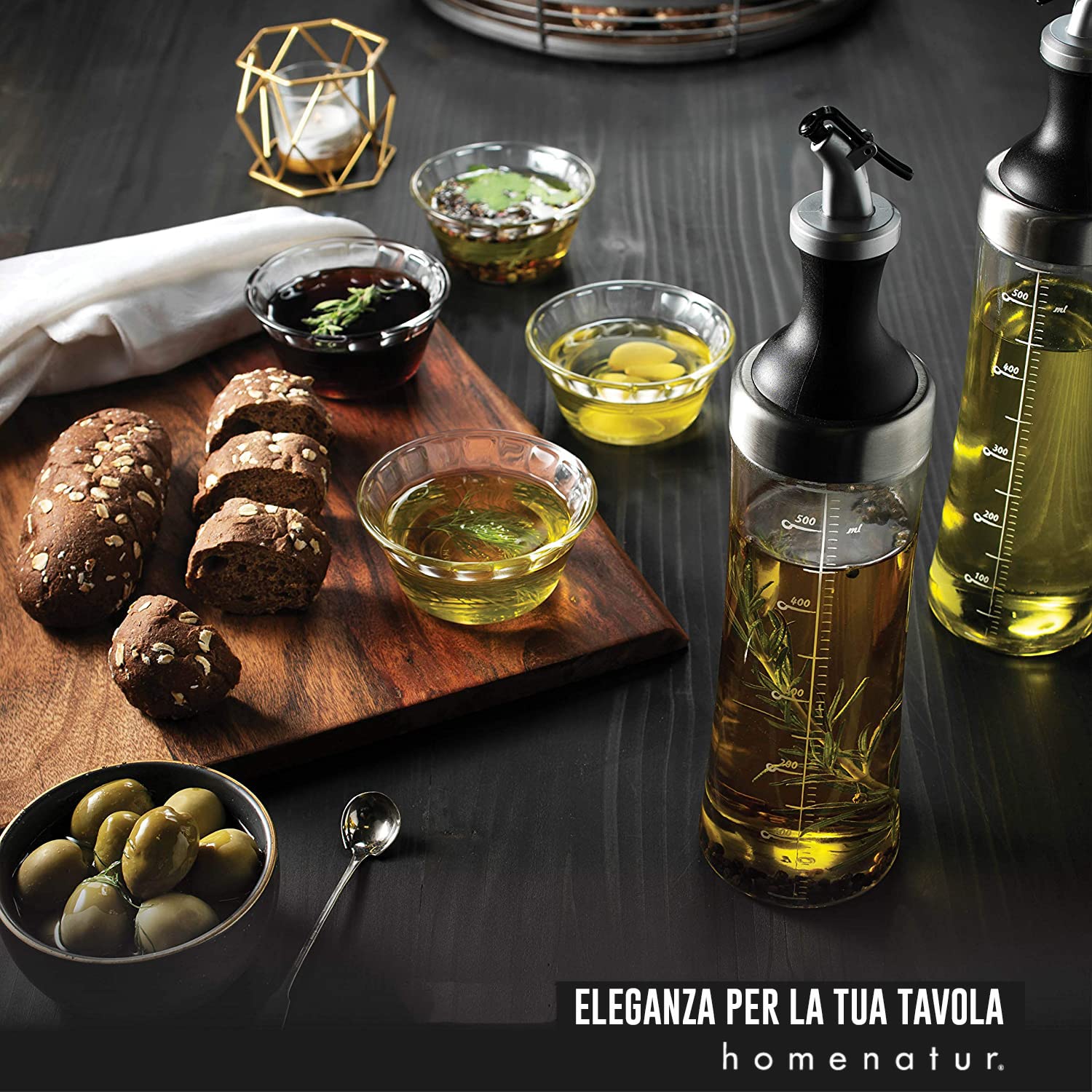 2 Oliera Dispenser 300 Ml - Salvagoccia, In Plastica Alimentare, Per Olio E Aceto, Design Prattico - Foto 5