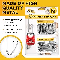 Vista 4 de Leafeon Paquete de 150 ganchos para adornos de Navidad – Excelentes ganchos para adornos de Navidad para decoración de árbol de Navidad (plateado)