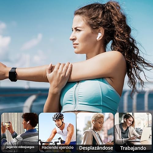 Miniatura 2 de kurdene Auriculares inalámbricos, Bluetooth de 5.3 pulgadas, auriculares ligeros con sonido de graves profundos, auriculares de 48 horas de