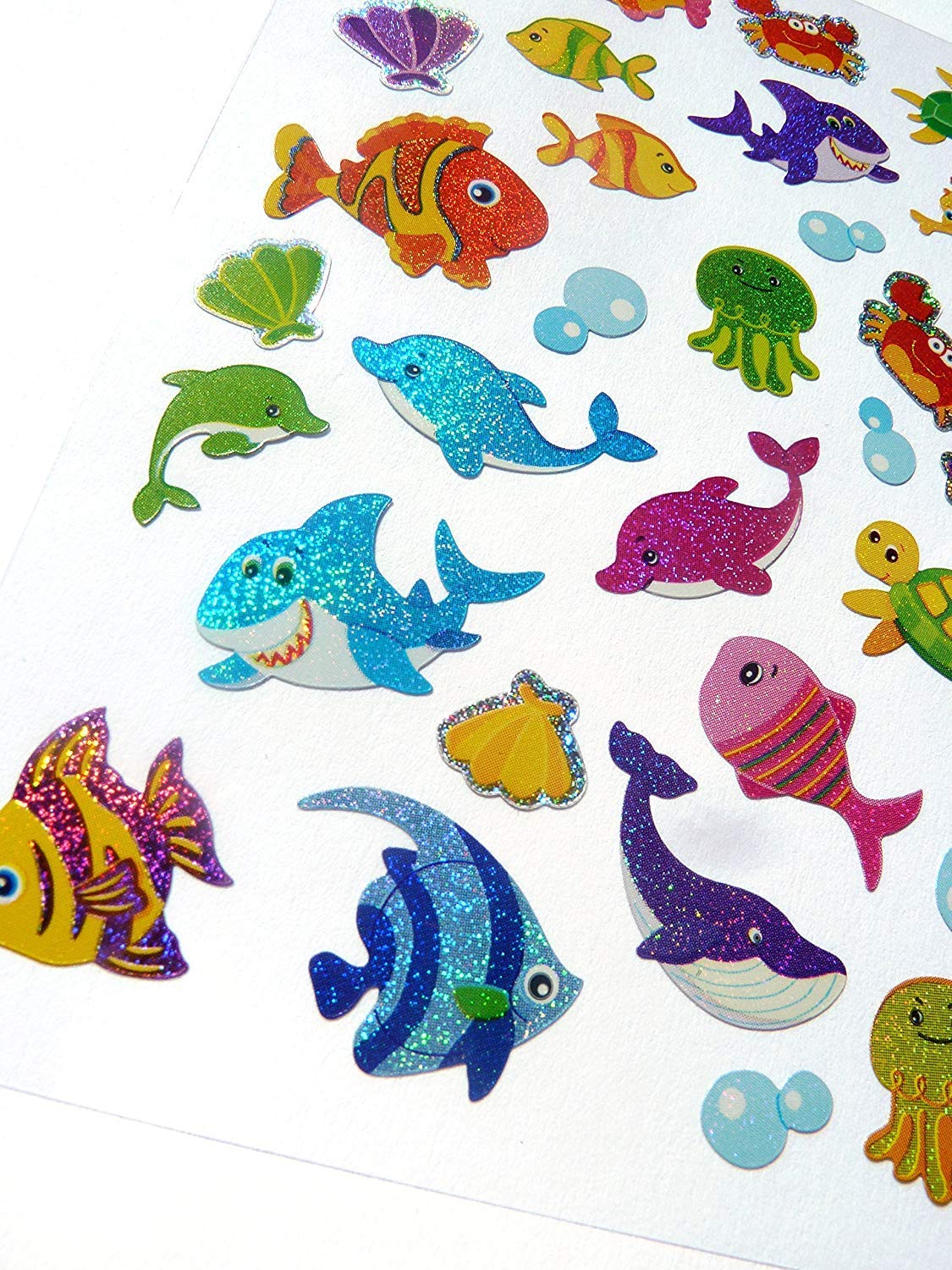 Minilabel Sea Life Stickers - Fish Dolphins Octopus Etc - Kids / Childrens Labels For Party Bags , Scrap Books , Card Making Or Notebook Decoration