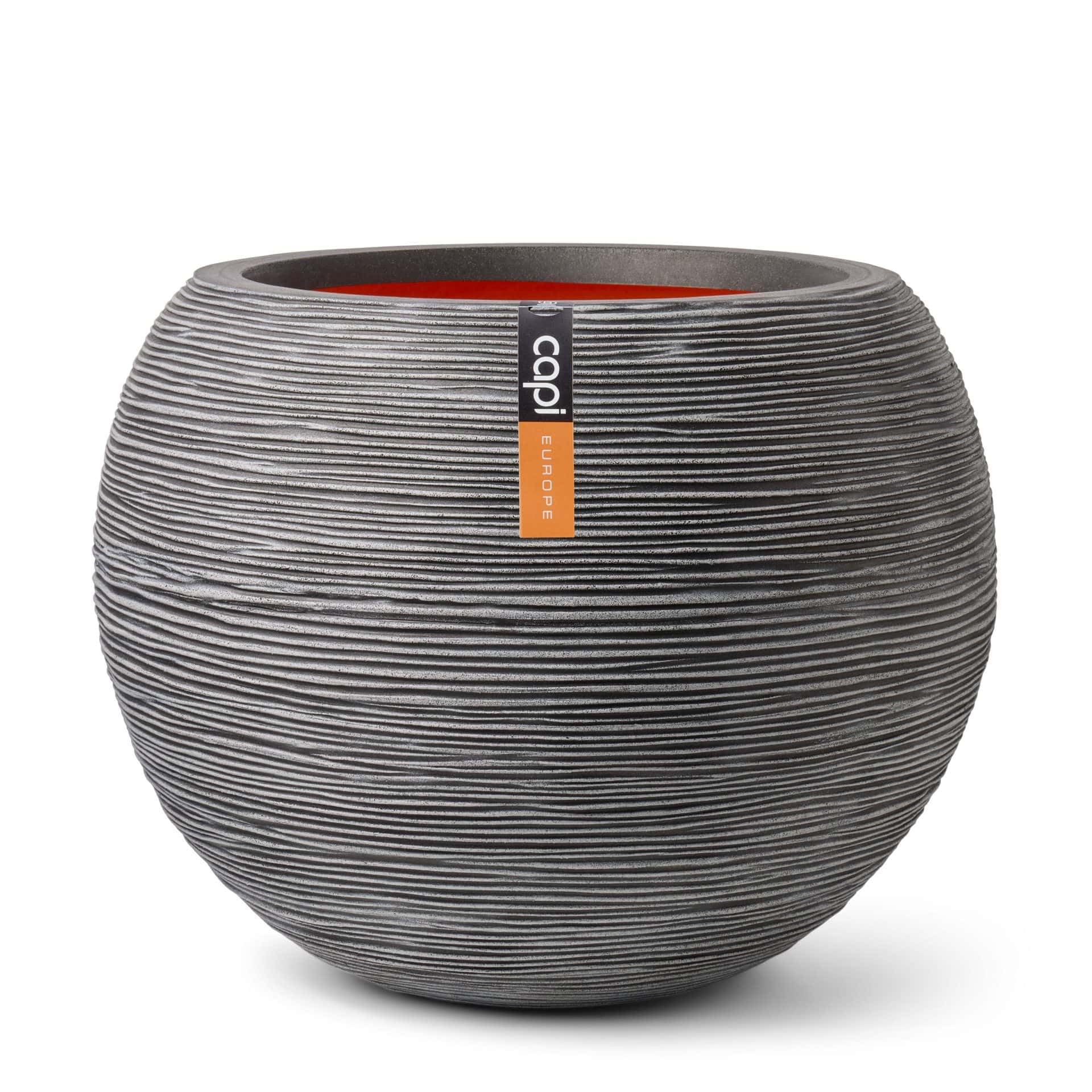Capi Europe - Vase Ball Rib NL - 40x32 - Anthracite - Planter for indoor and outdoor use - Shatterproof - KOFZ270 โ image 1