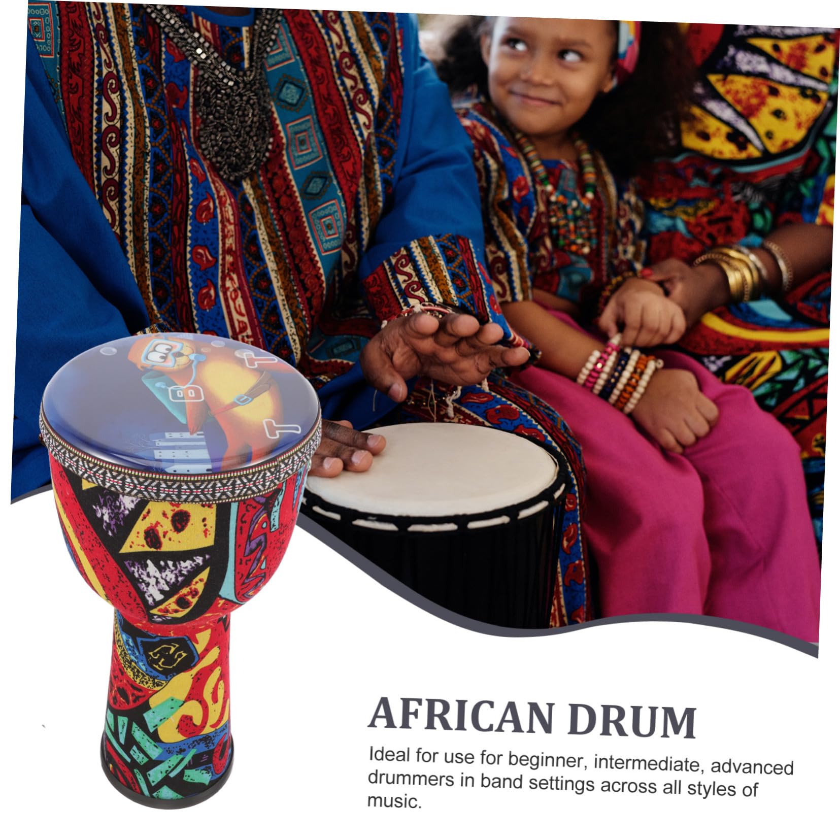 Amazon | LIFKOME エキゾチックな手描き模様 アフリカジャンベ