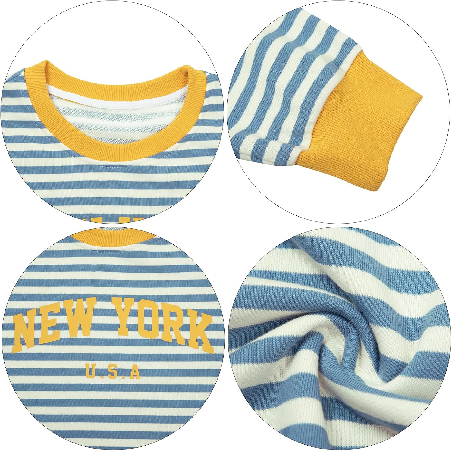 KIDDAD Women Star Striped Sweatshirt Color Block Y2k Top City Letter Print Pullover Fall Casual Crewneck Graphic Shirt - Image 4