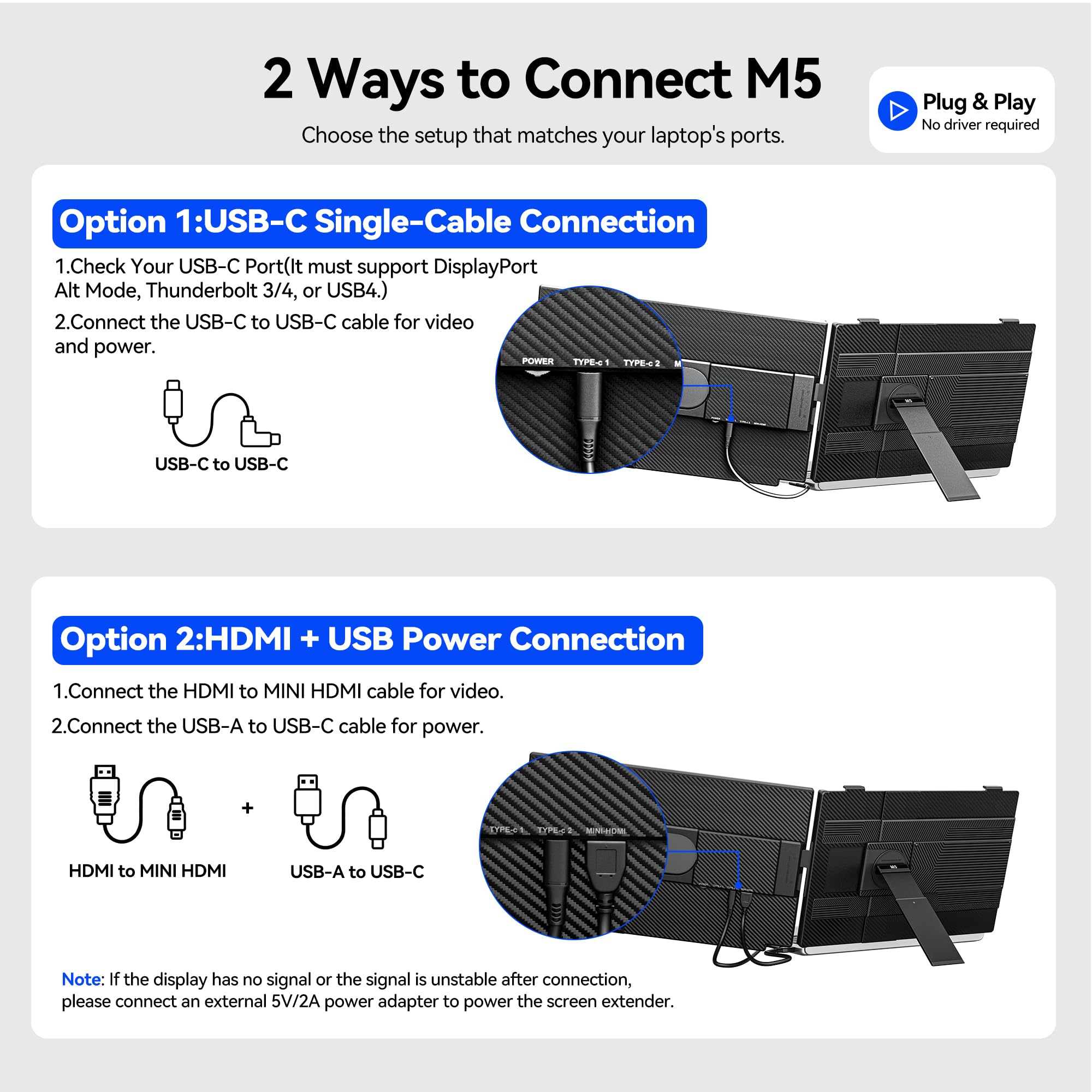 Anyking Laptop Screen Extender, Portable Monitor for Laptop, Plug & Play External Monitor, Business Travel & Home Office P2 view 7