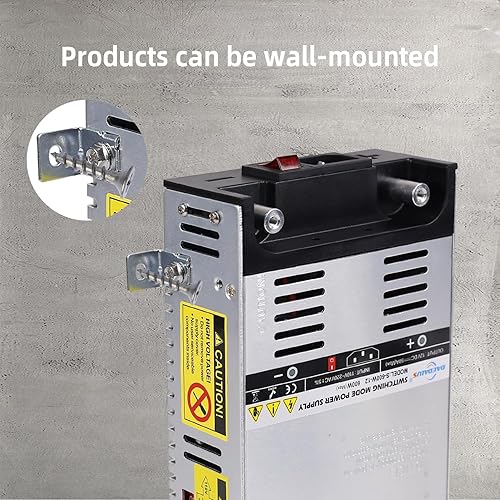 Miniatura 5 de Daedalus Fuente de alimentación conmutada del convertidor de CA a CC de SMPS, 110V AC a 12V DC Max 50A 600W, color plateado