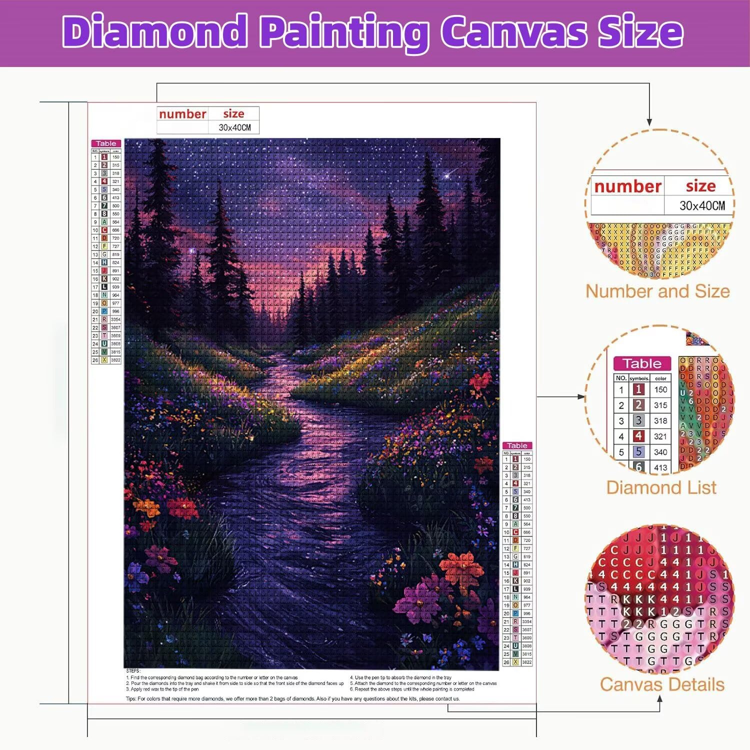 5D Diamond Painting Kit Vista stellare, Pittura Diamante 100x130cm d-885 | Diamond Painting, Pittura Diamante per Adulti e Bambini, Kit DIY Punto Croce per Decorazione Murale la casa - Regalo