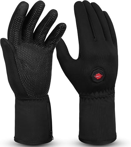 Dr.Warm Heated Gloves for Men Women, Electric Heated Gloves with Touchscreen Fin