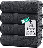 Vista 22 de DAN RIVER Juego de 2 tapetes de baño de algodón gris de 21 x 34 pulgadas, no es una alfombra de baño, toalla de baño 100% algodón hilado en anillo