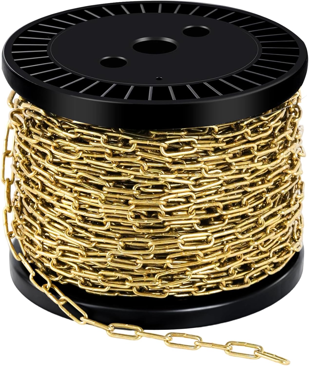 100 ft 1/12" Metal Hanging Chains Gold Bronze Decorative Chain Fixture Chain Brass Chains for Hanging Light Fixture, Chandelier, Flowerpots (2mm 100ft)