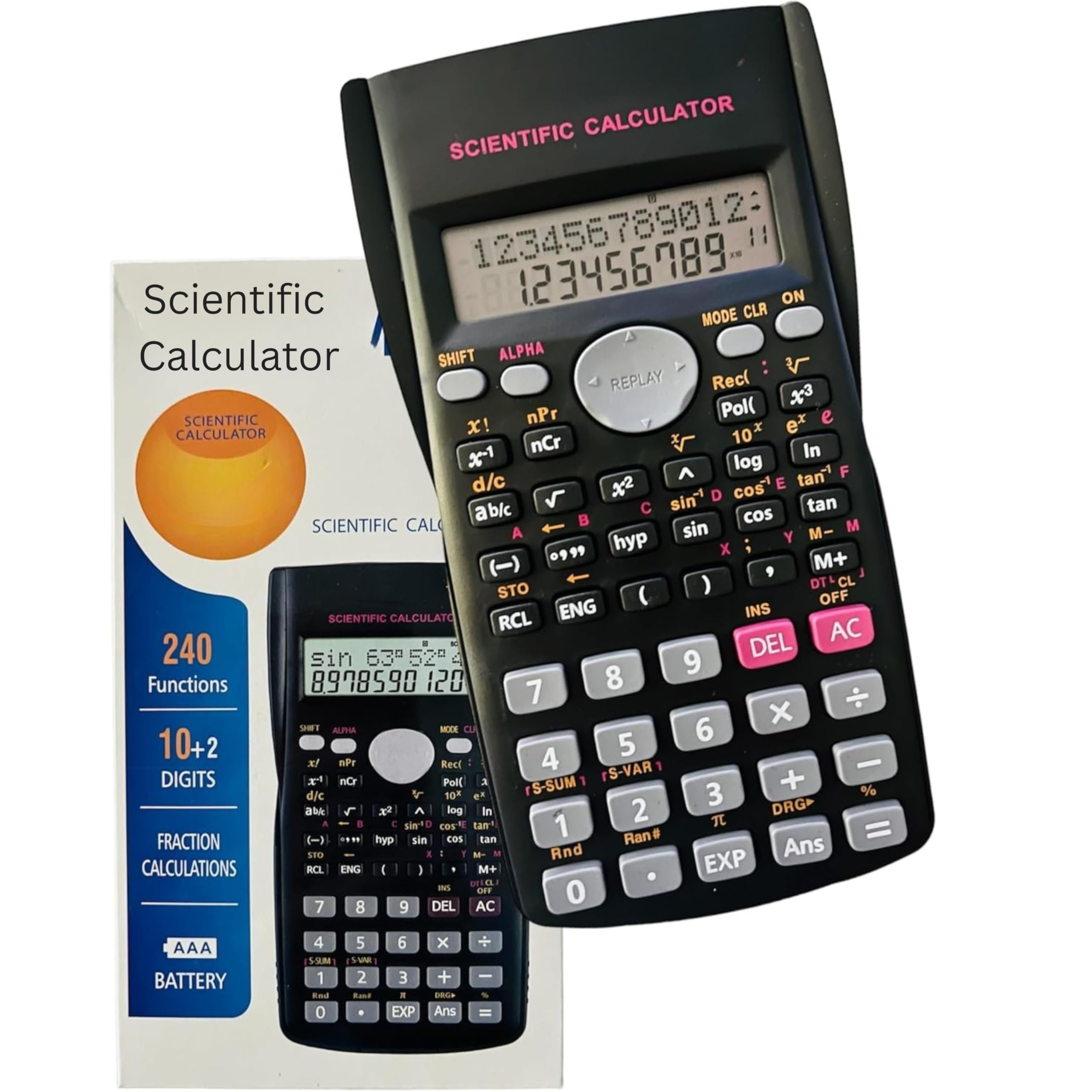 Scientific Calculator, Advanced 240 Functions with 2-Line Display Digital LCD, Suitable scientific Engineering calculator for secondary school, Teachers, Students, And Office works