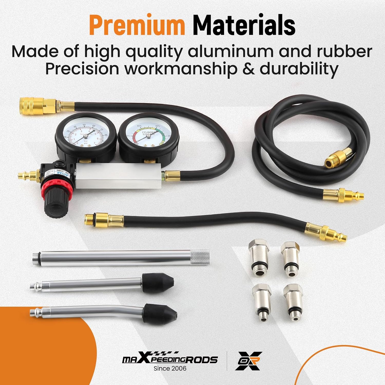 maXpeedingrods Cylinder Leak Down Tester Kit, Gas Engine Compression Tester