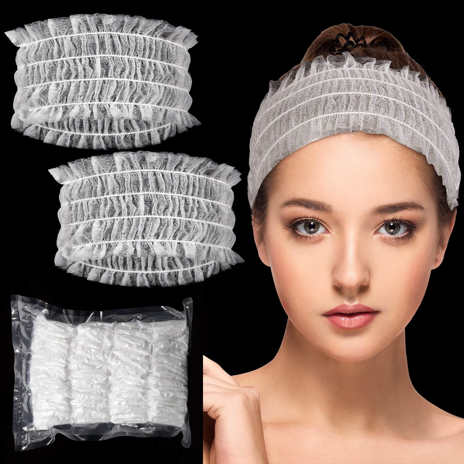 APPEARUS Disposable Headbands Elastic Facial Spa Headband