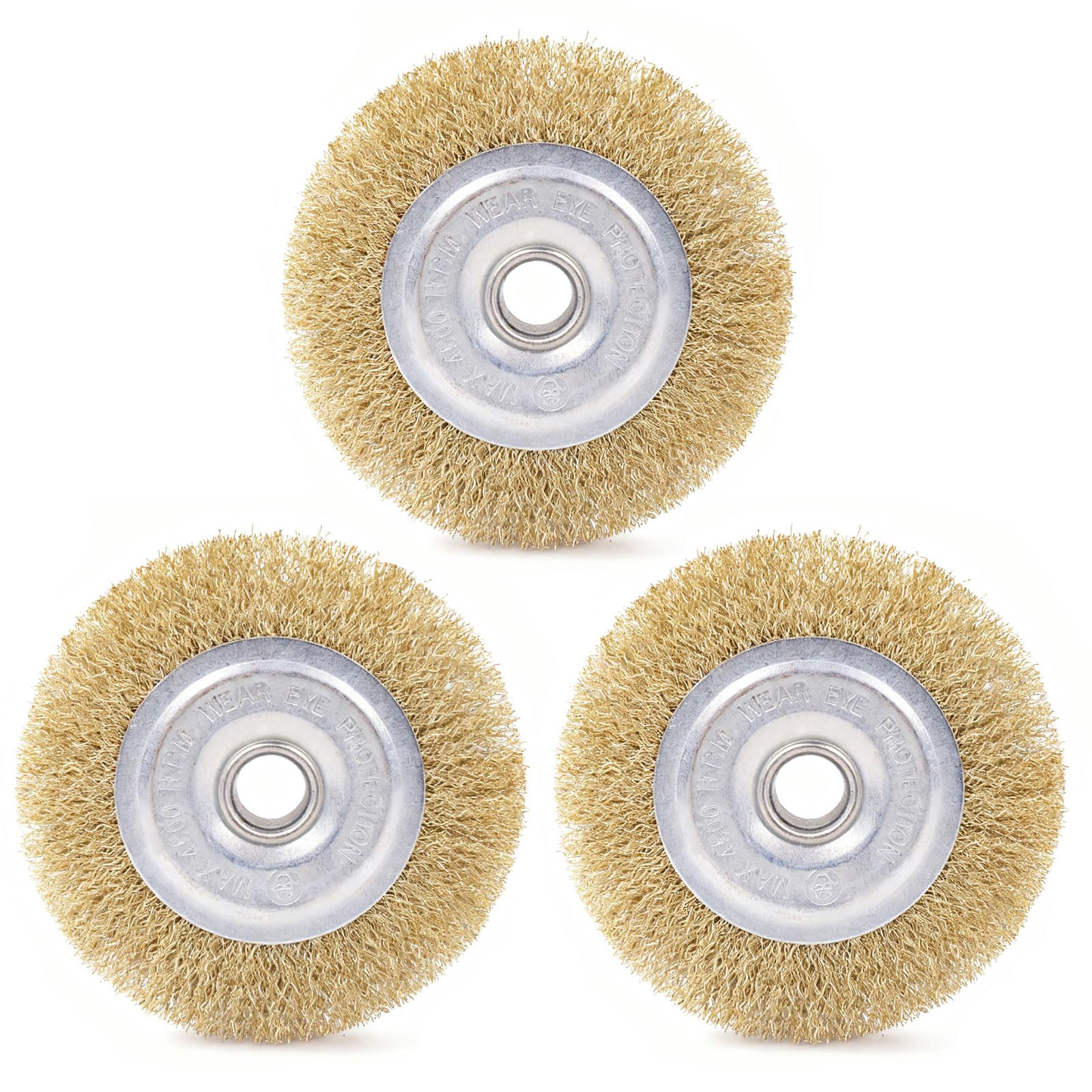 3PCS RAC814 Wire Brush Replacement for Ryobi, Steel Patio Cleaner Wire Wheel Brush with Arbor Hole for RY18PCA-0 OPC1800 OPC1815 EFB 400/401 and More, Rust and Debris Removal (115mm x 16mm x 10mm)