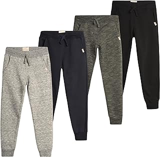 Vintage Boys' Athletic Sweatpants - 4 Pack Basic Fleece Jogger Track Pants for Boys