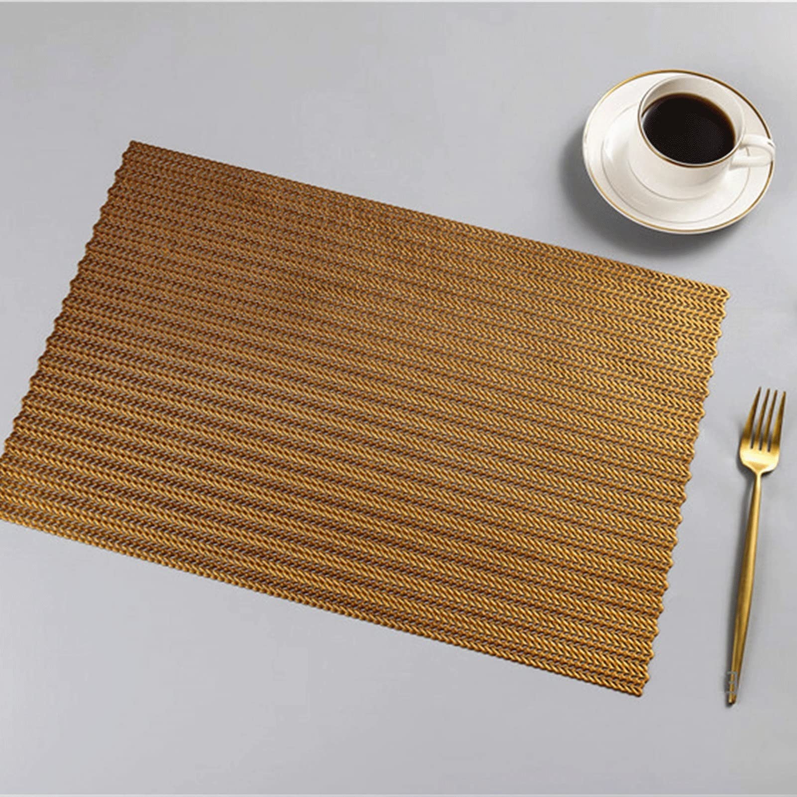 Napperons Lavables 4pcs Placements en PVC Isolation Thermique Creux rectangulaire rectangulaire Mat Protection de l'environnement Table à Manger Table de Table de Table Facile à Nettoyer