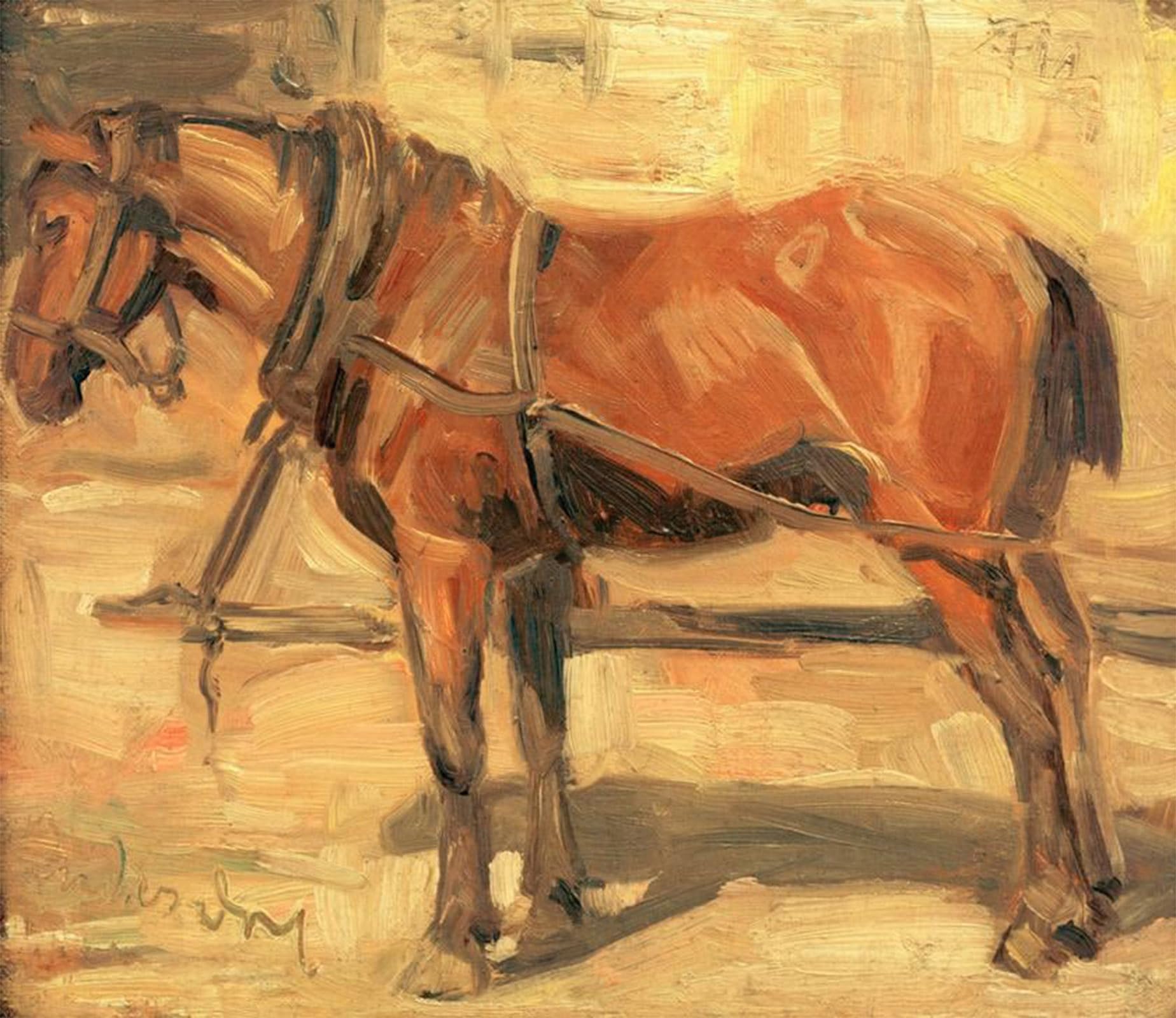 ARTXLXXBN Famous Painting Canvas Artwork Graffiti Print Little Horse Study by Marc Portrait Canvas Image for Home Decor 60x90cm