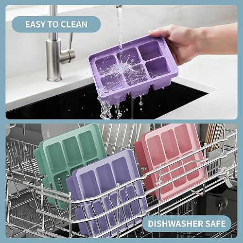 Miniatura 5 de Baby Food Freezer Tray with Lid, Easy Release Silicone Molds for Food Storage Container for Baby Food, Dishwasher, Microwave Safe, BPA-Free