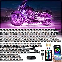 Vista 11 de 12 piezas de luces LED RGB para motocicleta para Harley Davidson Kawasaki Suzuki Yamaha Golf Cart, kit de luces subterráneas multicolor