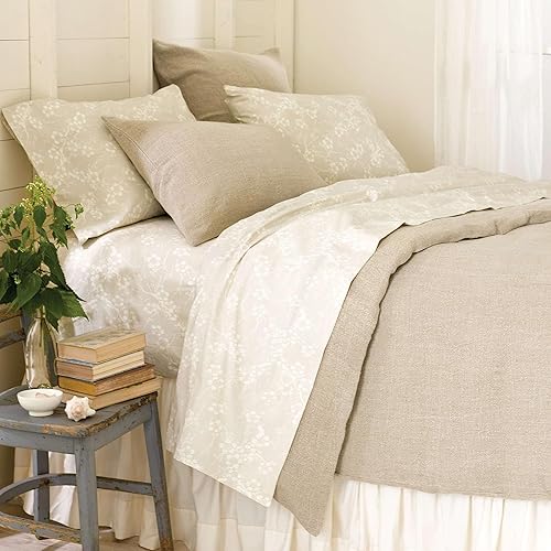 Miniatura 8 de Pine Cone Hill Funda nórdica natural de lino lavado a la piedra, tamaño europeo, patrón sólido neutro