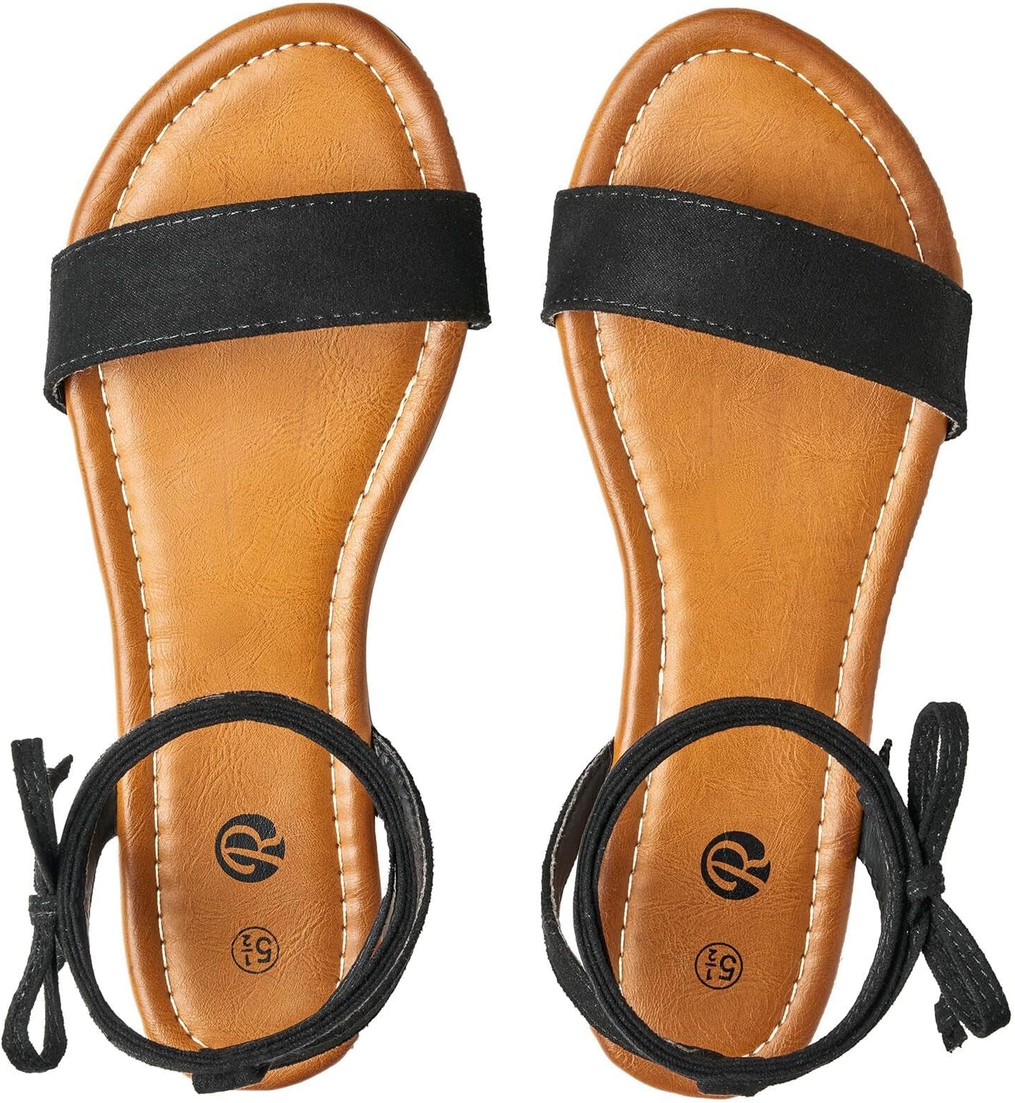 Rekayla Women's Sandals Open Toe Tie Up Ankle Wrap Flat Sandals for Women Comfortable Casual Dressy Summer Shoes Cute Strappy Lace Up Sandal