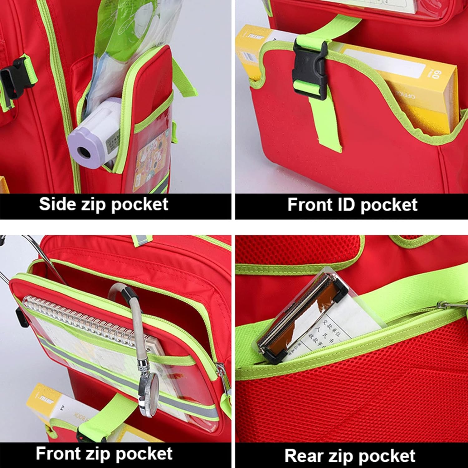 First Aid Kits Bag, Emergency Trauma Empty Safety Backpack with Multiple Pockets for Medical Supplies