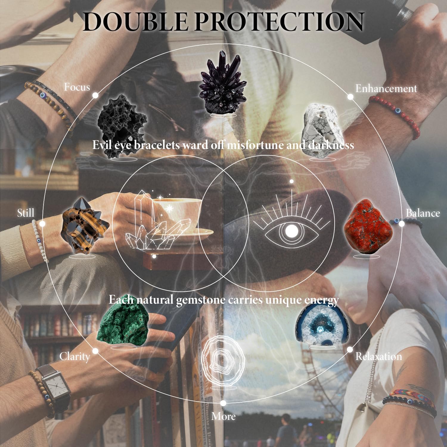 Evil Eye Bracelet 6mm Beaded Bracelets for Men Gift for Birthday/Anniversary/Christmas - Image 7