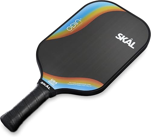 Skal Pickleball, Odin - Raqueta de fibra de carbono cruda .01, raqueta individual aprobada por Estados Unidos (USAPA), superficie de giro y control