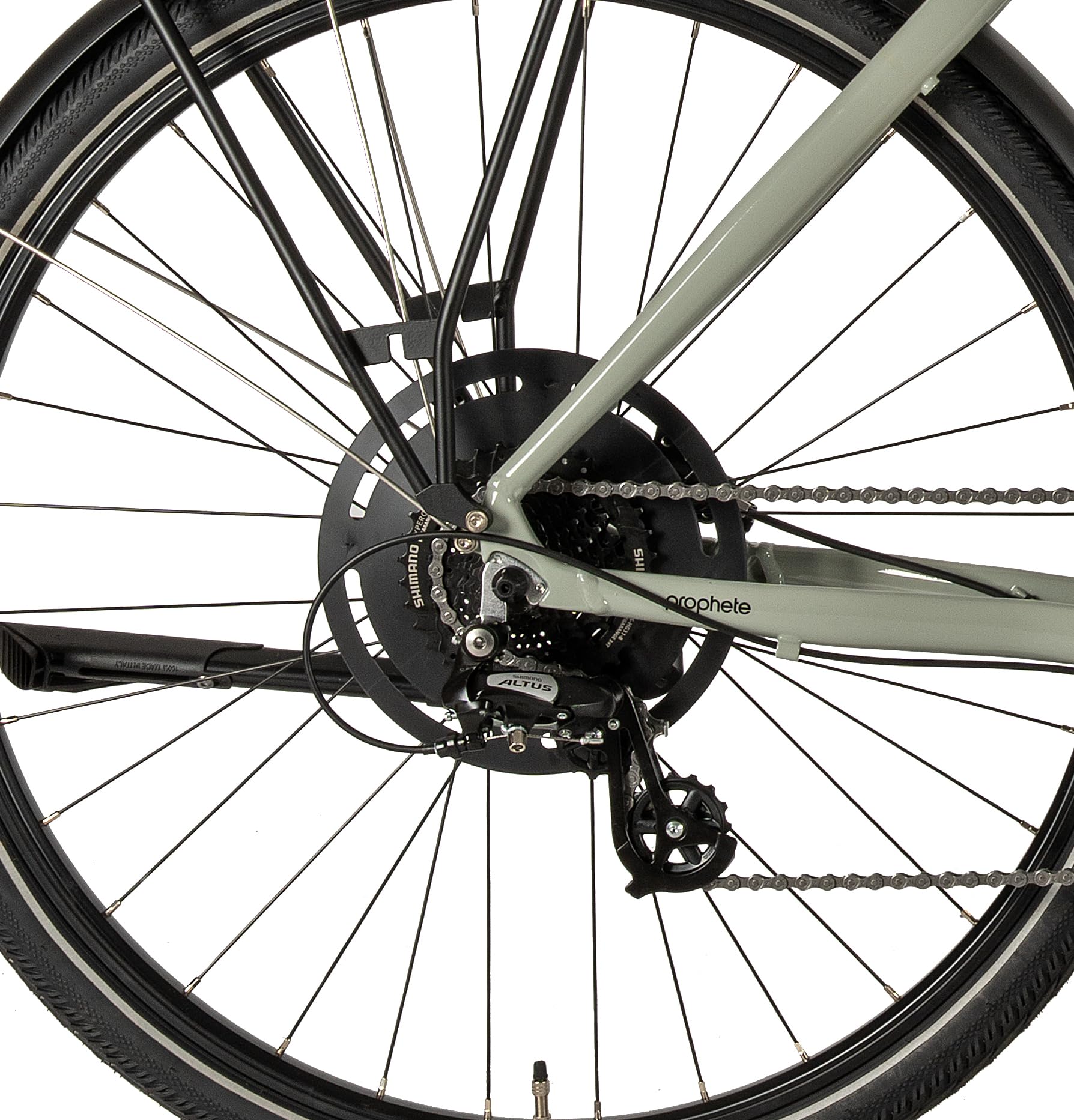 PROPHETE ENTDECKER 500 28 Zoll Trekkingbike mit Altus 24 Gang Kettenschaltung hydraulischen MT200 Scheibenbremsen 40 Lux LED Beleuchtung Alu Suntour NEX Federgabel grau