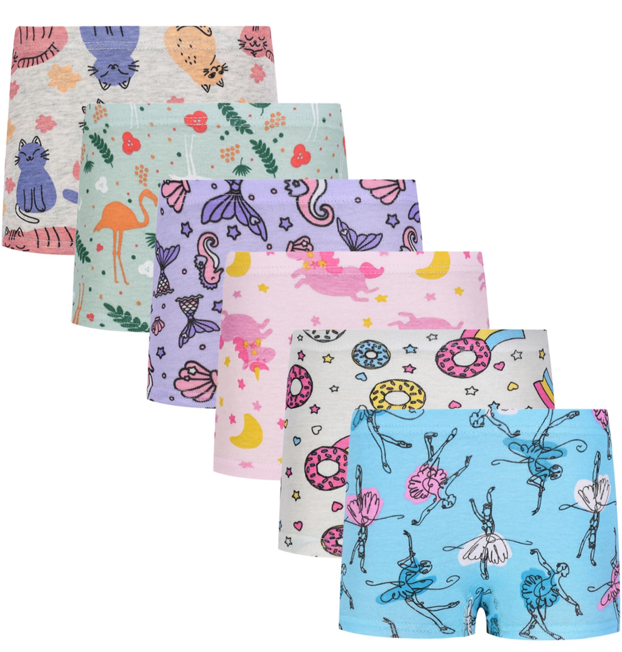 Cczmfeas Girls Hipster Cotton Underwear Boyshort Panties 6 Pack