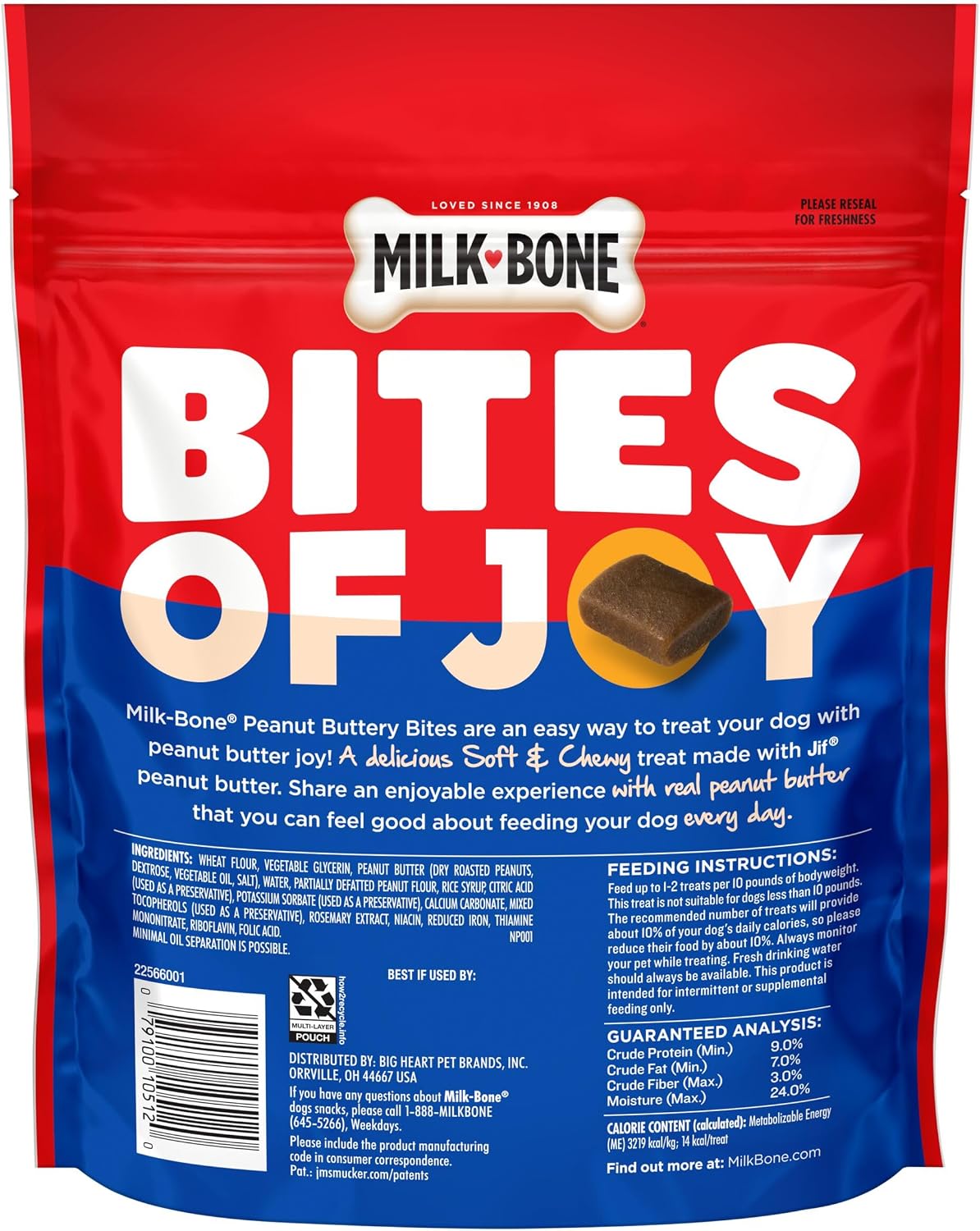 Milk-Bone Peanut Buttery Bites Soft Dog Treats with Real Peanut Butter & Bacon